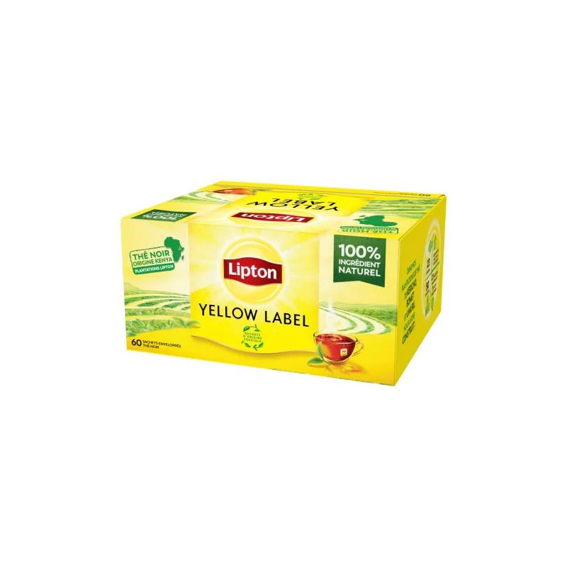 LIPTON Yellow label thé noir origine Kenya 30 sachets - 60g